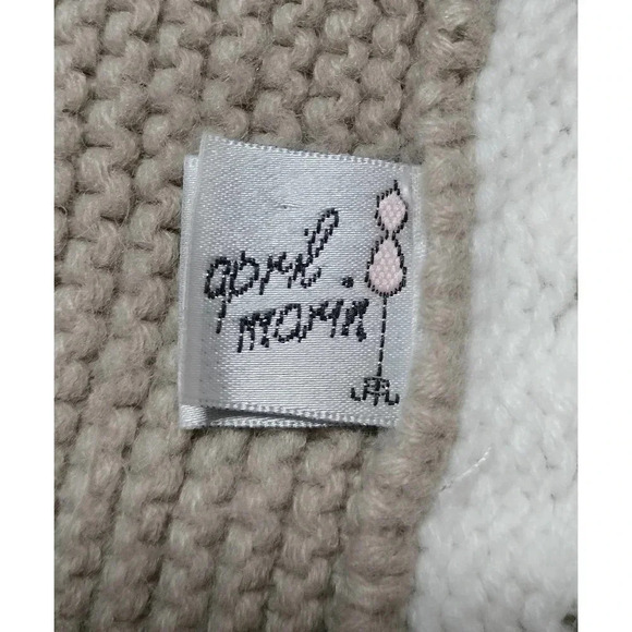 Infinity Scarf Two Tone Knit Cream Taupe - Picture 6 of 8